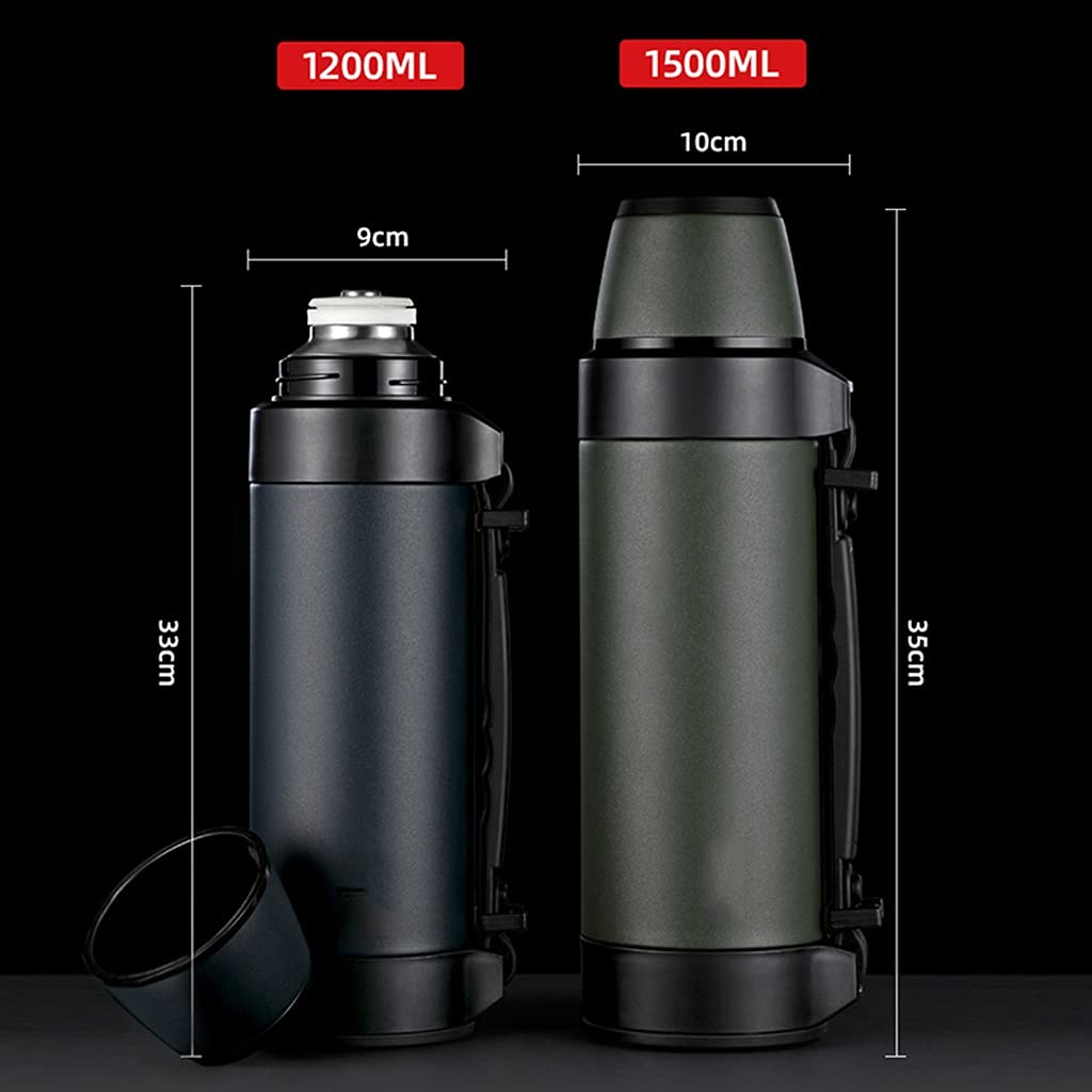 Military Travel Portable for Tea Large Cup Mugs for Coffee Water Bottle Stainless Steel 1200/1500ml