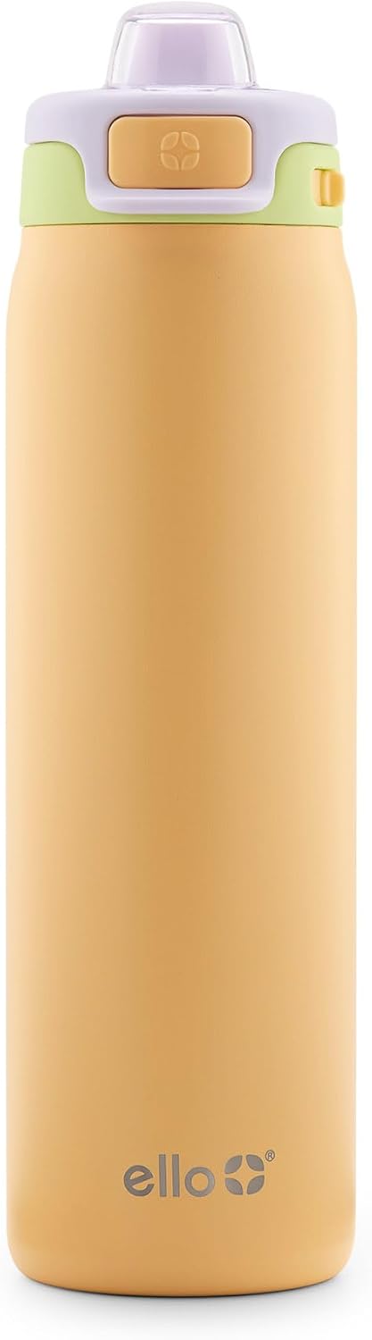 Ello Pop & Fill Insulated Stainless Steel Water Bottle with Quick Fill Lid, Leakproof Locking, Sip or Chug Spout, BPA-Free, Double Wall Vacuum Insulated for Sports, Travel & School- 22oz / 32oz / 40oz