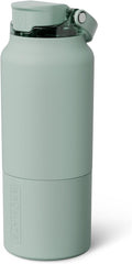BrüMate Rise 35oz Water Bottle With 100% Leakproof Covered Silicone Straw | Insulated Stainless Steel Water Bottle With Removable Straw | Fast Flow | Soft Sip Silicone Spout | BPA-Free (Sage)
