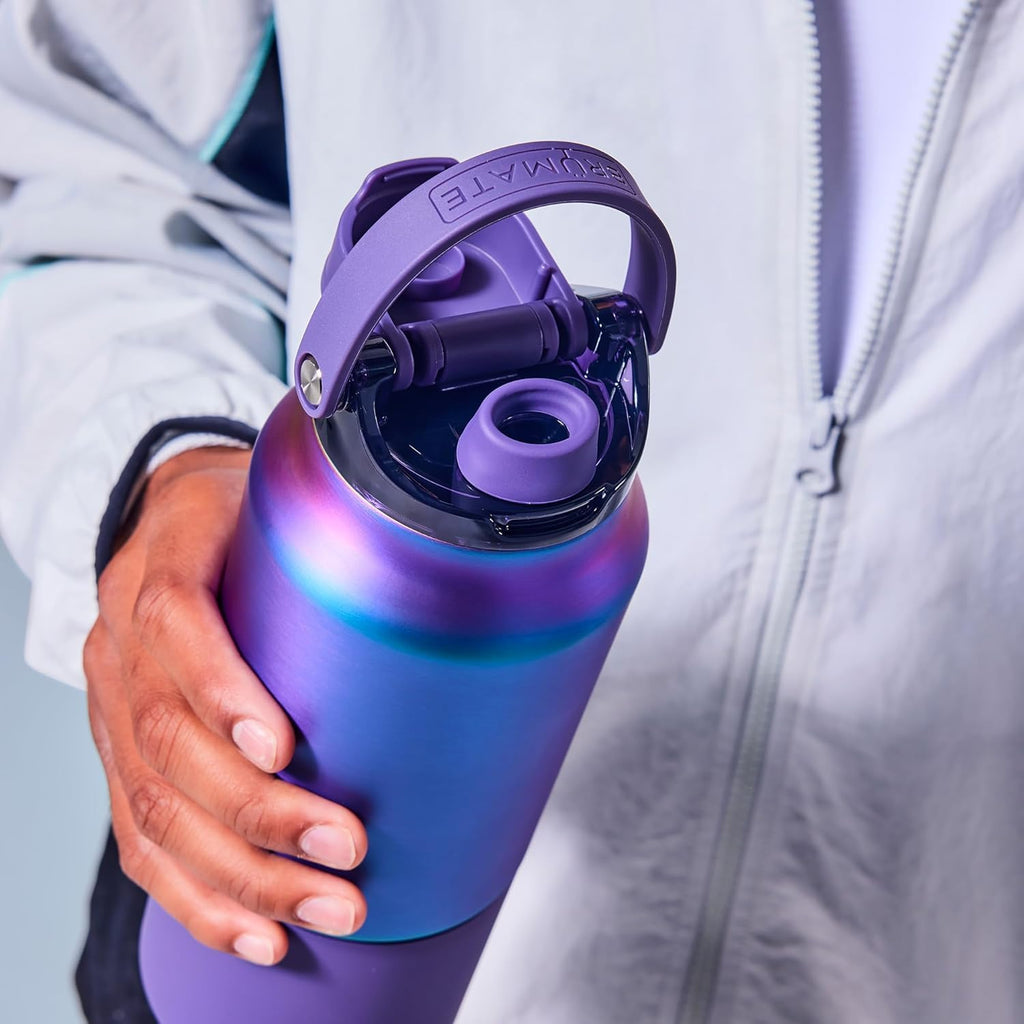 BrüMate Rise 35oz Water Bottle With 100% Leakproof Covered Silicone Straw | Insulated Stainless Steel Water Bottle With Removable Straw | Fast Flow | Soft Sip Silicone Spout | BPA-Free (Sage)