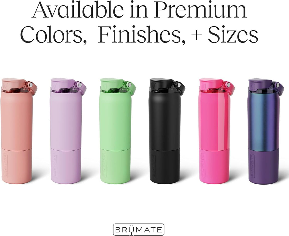 BrüMate Rise 35oz Water Bottle With 100% Leakproof Covered Silicone Straw | Insulated Stainless Steel Water Bottle With Removable Straw | Fast Flow | Soft Sip Silicone Spout | BPA-Free (Sage)