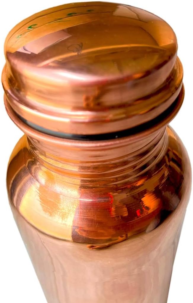 Pure Copper Water Bottle, 950ml Capacity, Handmade, 500g Weight