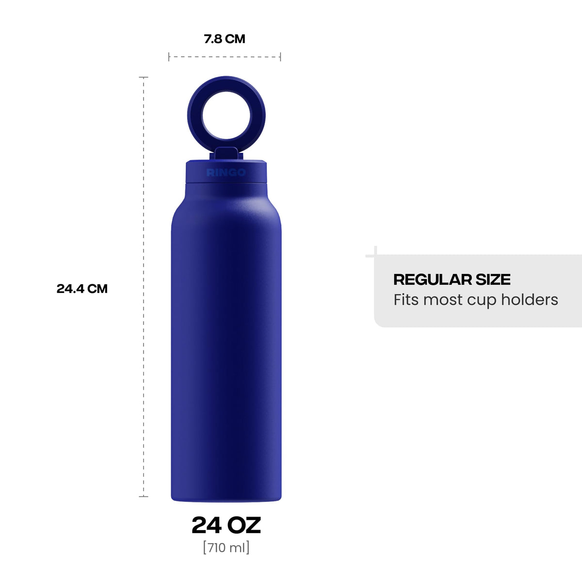 RINGO PRO Insulated Water Bottle, Magnetic Phone Tripod Mount, Lilac, 24 oz