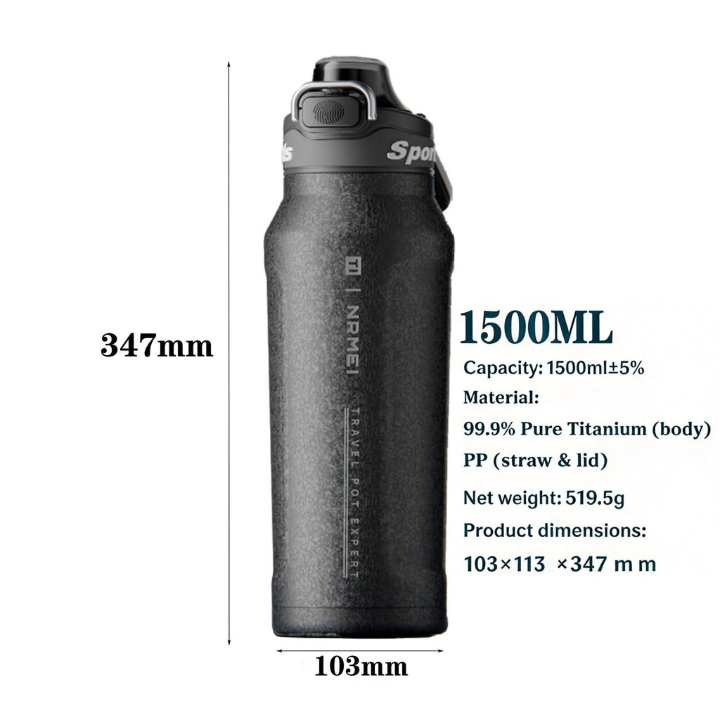 Titanium Insulated Sports Water Bottle 51oz RT178D Grad‑Blue