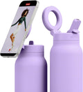 RINGO PRO Insulated Water Bottle, Magnetic Phone Tripod Mount, Lilac, 24 oz