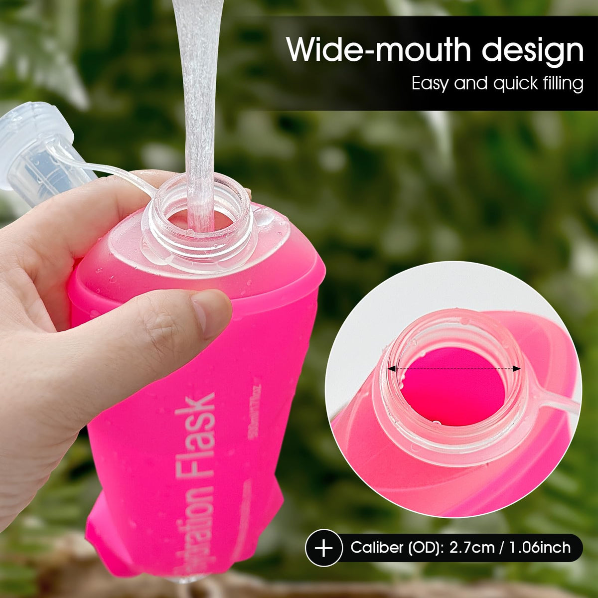 GUYI GYGYL Soft Flask, Collapsible Water Bottle for Sports, 500ml Grey