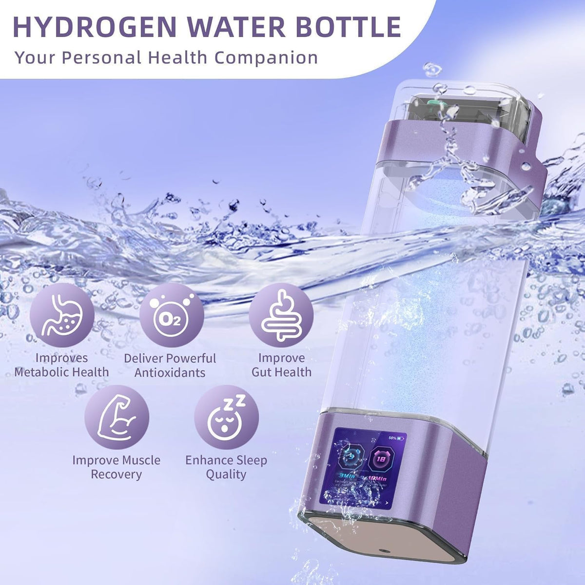 Hydrogen Water Bottle Generator, 11.8 fl oz