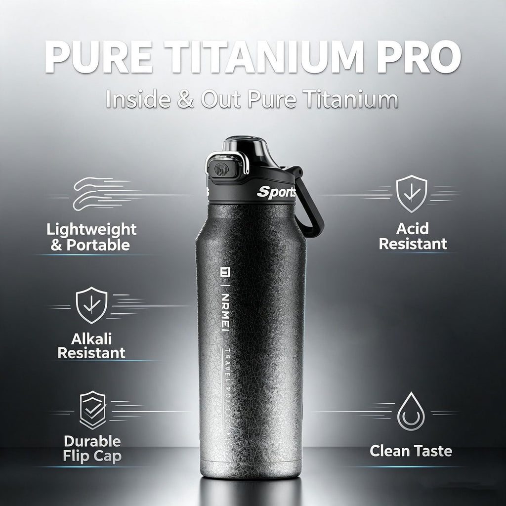 Titanium Insulated Sports Water Bottle 51oz RT178D Grad‑Blue