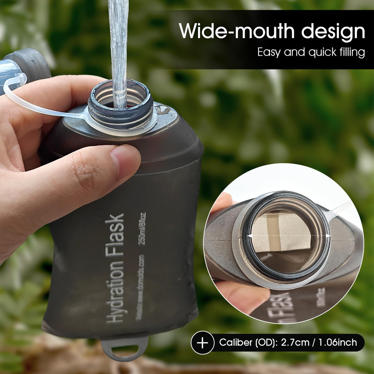 GUYI GYGYL Soft Flask, Collapsible Water Bottle for Sports, 500ml Grey