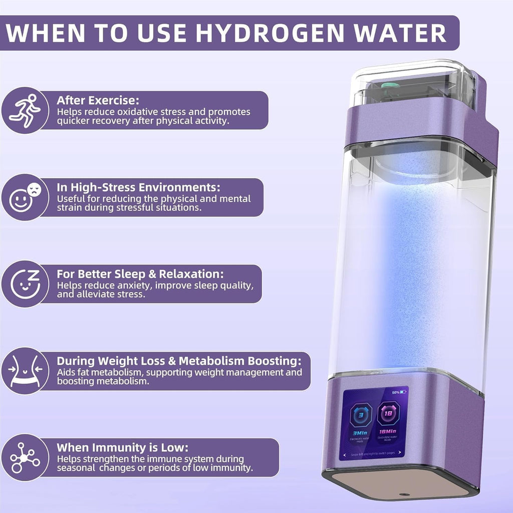 Hydrogen Water Bottle Generator, 11.8 fl oz
