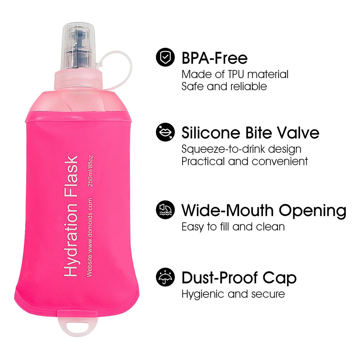 GUYI GYGYL Soft Flask, Collapsible Water Bottle for Sports, 500ml Grey