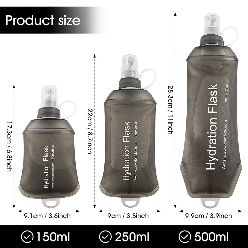 GUYI GYGYL Soft Flask, Collapsible Water Bottle for Sports, 500ml Grey