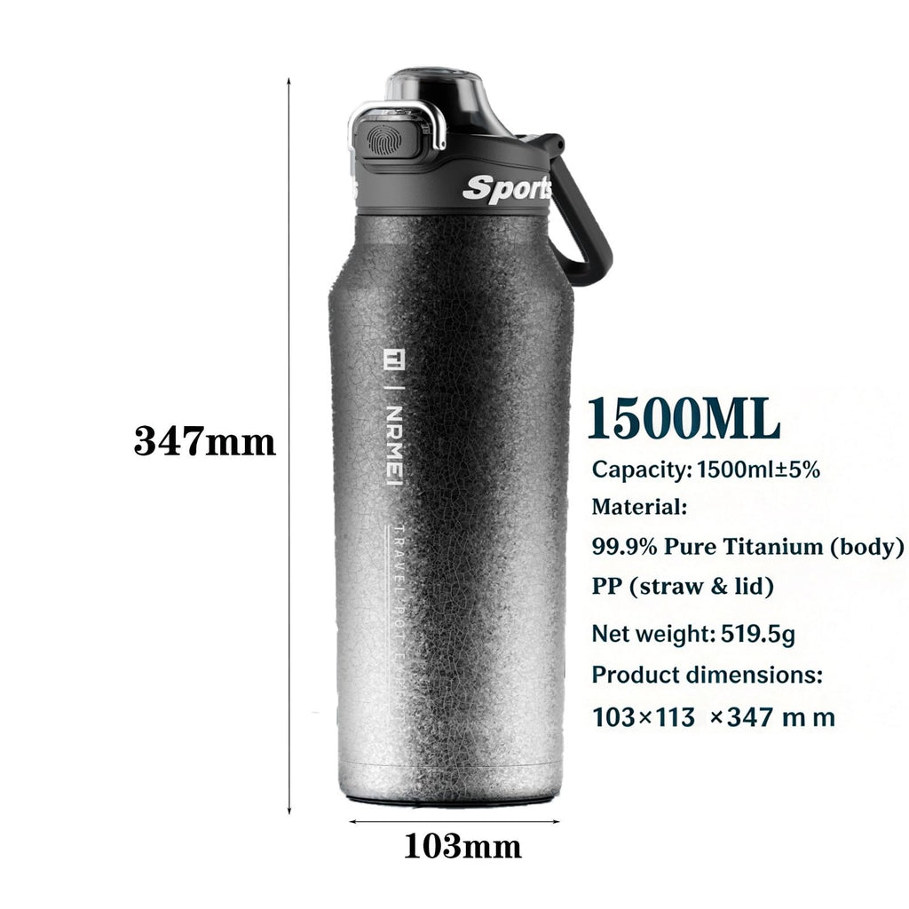 Titanium Insulated Sports Water Bottle 51oz RT178D Grad‑Blue