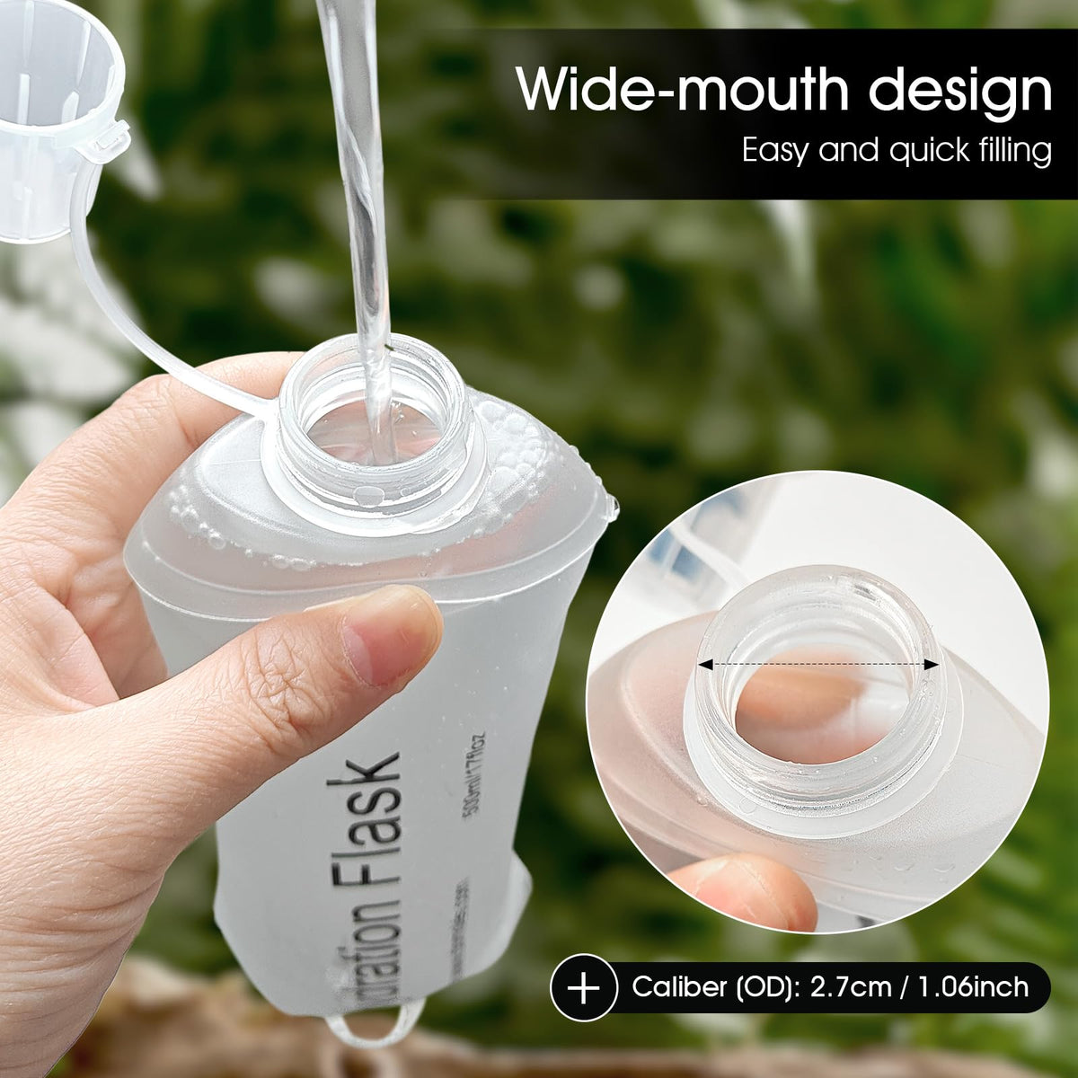 GUYI GYGYL Soft Flask, Collapsible Water Bottle for Sports, 500ml Grey