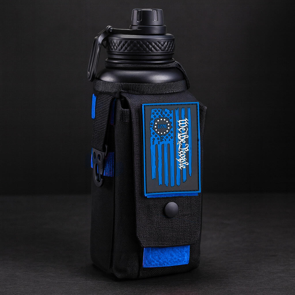 Iron Infidel Battle Bottle - Half Gallon Insulated Water Bottle with Paracord Handle, Large 64 oz Stainless Steel Water Jug with Rugged, Removable Sleeve for Keys, Wallet, & Phone (Live Free 2 Liter)