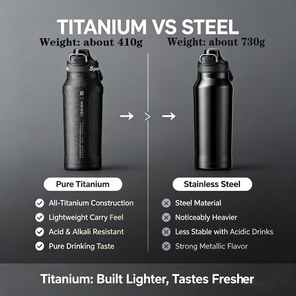 32oz (1000ml) Pure Titanium Insulated Water Bottle, Lightweight Tumbler Double Wall Vacuum Flask, Leakproof Travel Mug Cup for Outdoor Sports Camping Fitness RT178D (Ice Flower Silver)