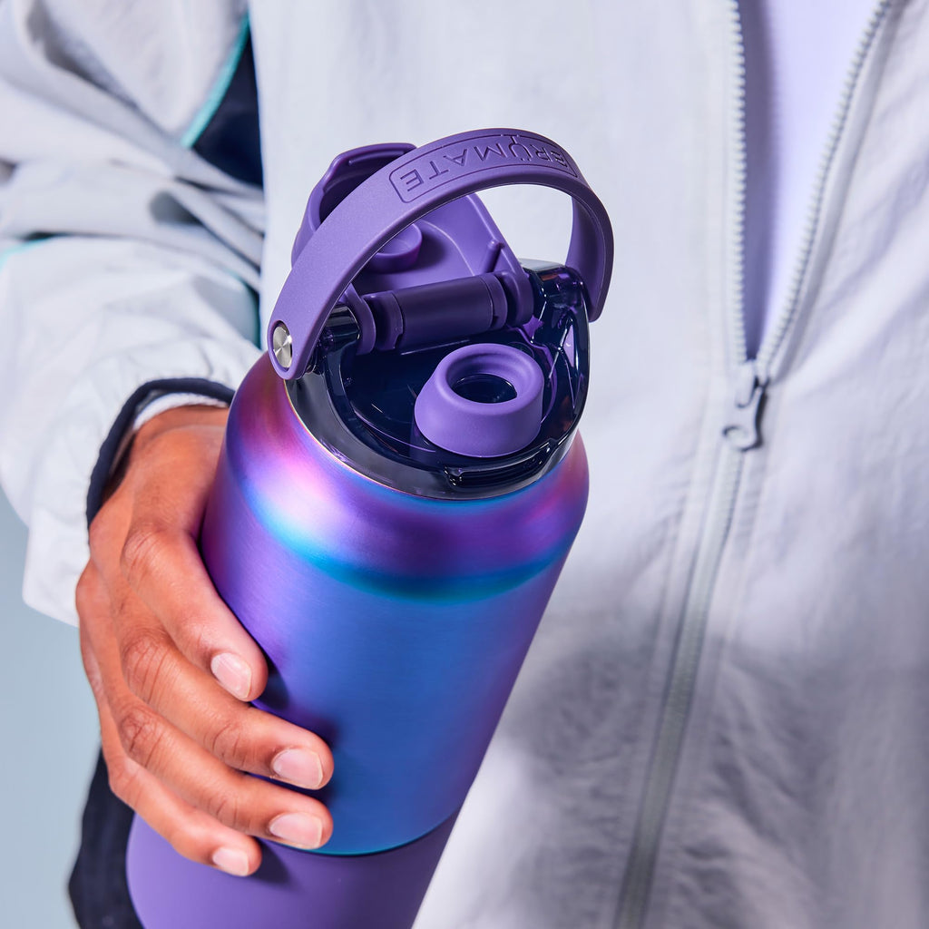 BrüMate Rise 35oz Water Bottle With 100% Leakproof Covered Silicone Straw | Insulated Stainless Steel Water Bottle With Removable Straw | Fast Flow | Soft Sip Silicone Spout | BPA-Free (Sage)