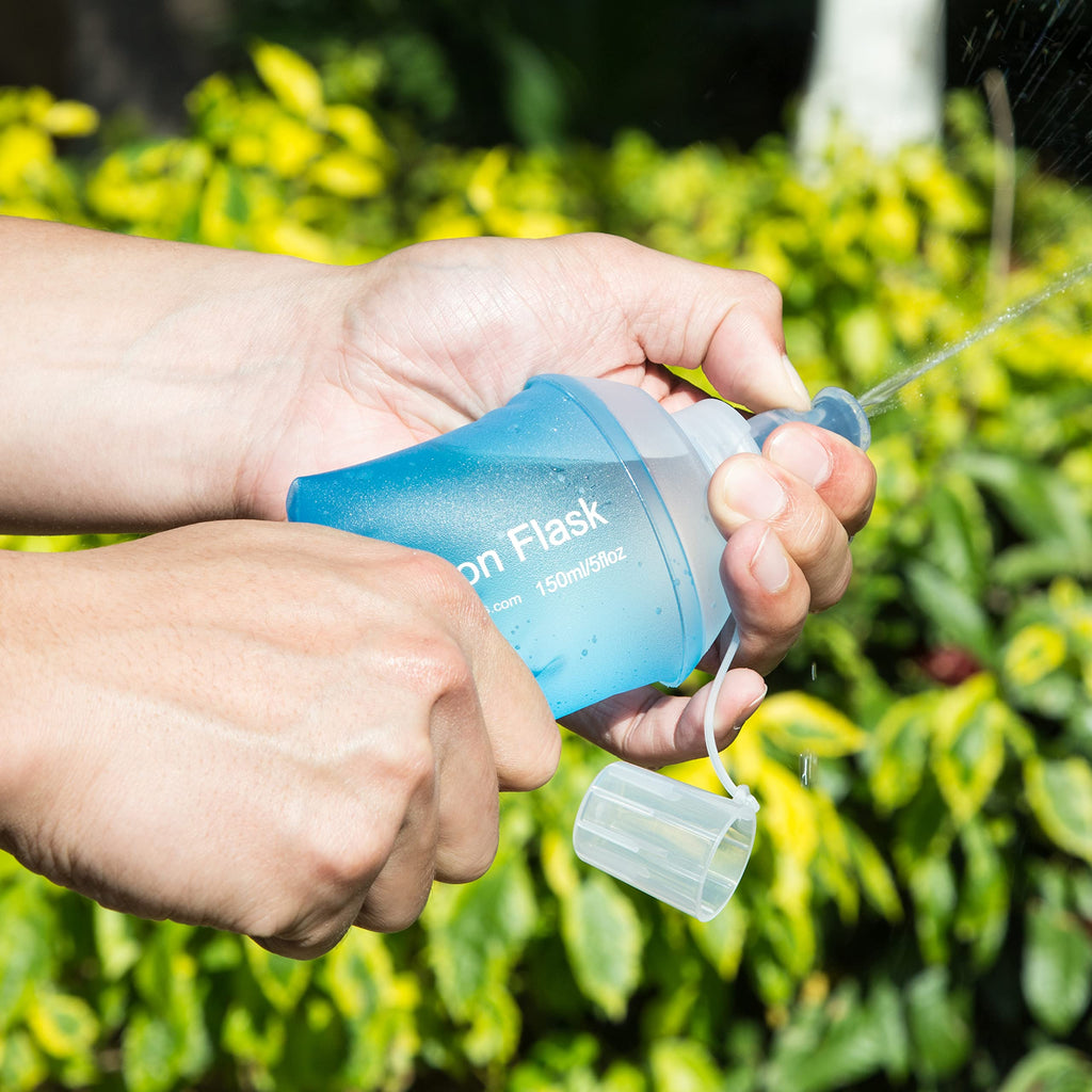 AXEN Soft Flask TPU Foldable Running Hydration Flask, Soft Collapsible Water Bottle for Hydration Pack Cycling Marathon Running Hiking
