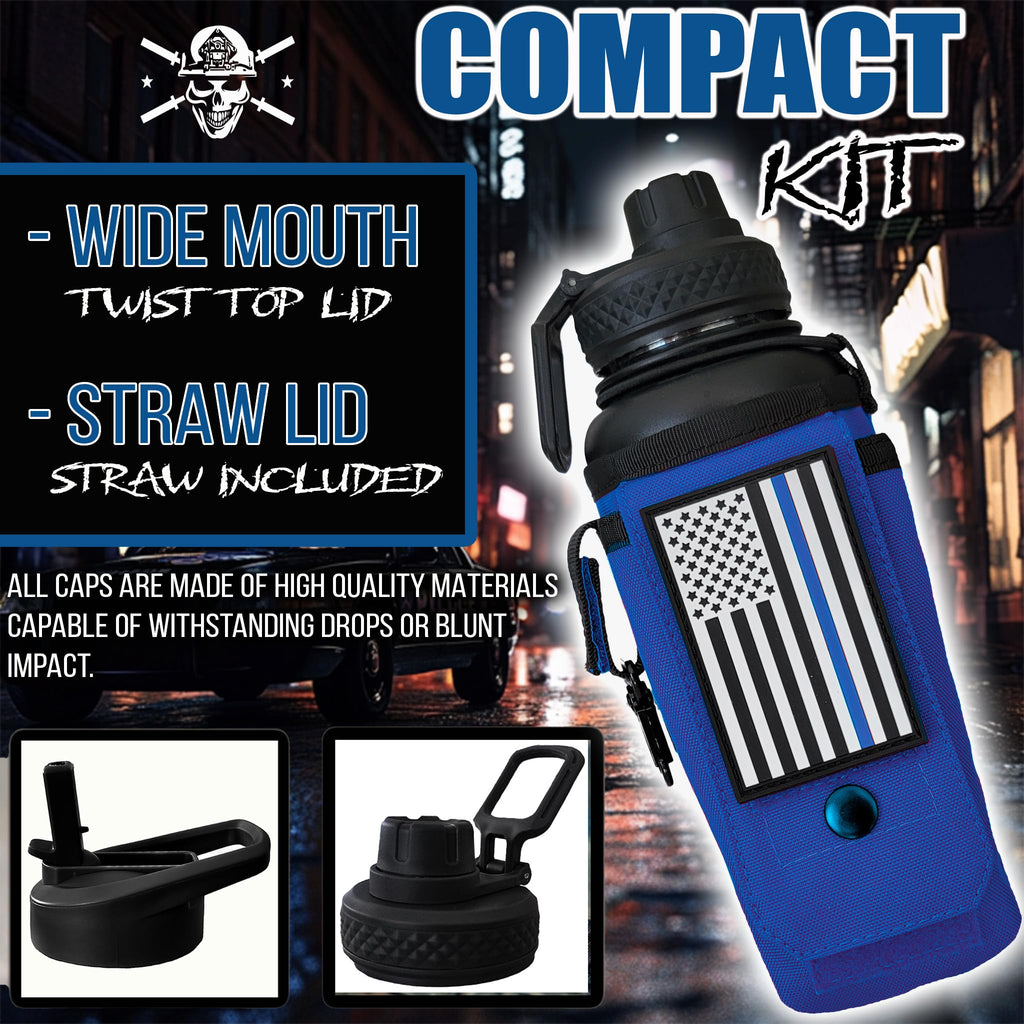 Iron Infidel Battle Bottle - Half Gallon Insulated Water Bottle with Paracord Handle, Large 64 oz Stainless Steel Water Jug with Rugged, Removable Sleeve for Keys, Wallet, & Phone (Live Free 2 Liter)