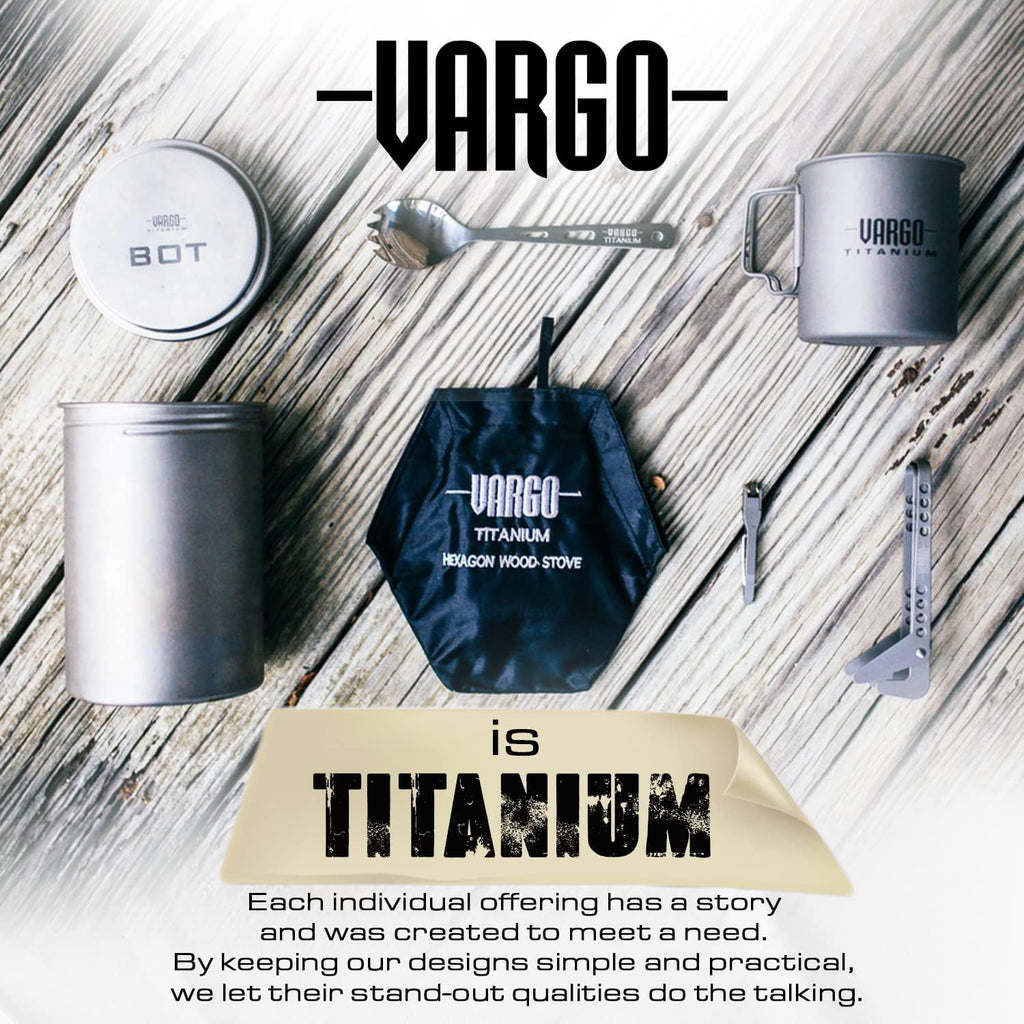 Vargo Titanium para-Bottle | Ultralight Titanium Water Bottle with 7 Feet of Replaceable 550 Paracord | 1 Liter (34 oz.) | Model T-452