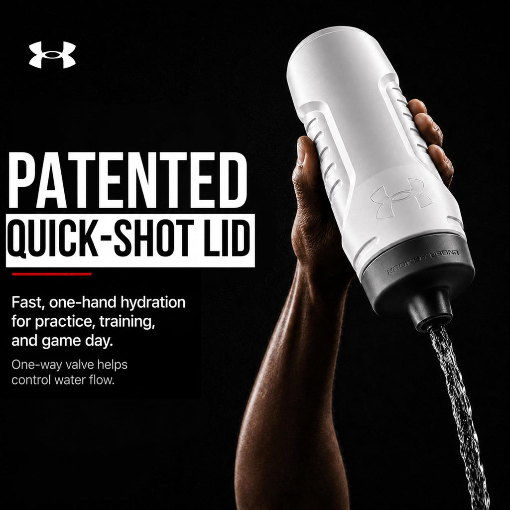 Under Armour Squeeze Water Bottles, 32 oz Water Bottles, Sideline Sports Water Bottle with Quick-Shot Lid, Quick & Easy Hydration, Gym Water Bottles, Squeeze Bottle, 1 32oz Bottle