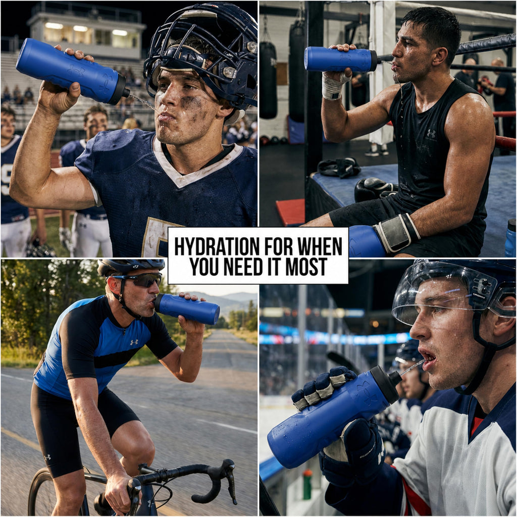 Under Armour Squeeze Water Bottles, 32 oz Water Bottles, Sideline Sports Water Bottle with Quick-Shot Lid, Quick & Easy Hydration, Gym Water Bottles, Squeeze Bottle, 1 32oz Bottle
